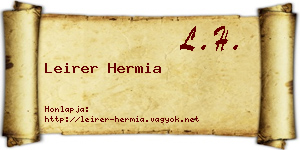 Leirer Hermia névjegykártya